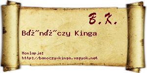 Bánóczy Kinga névjegykártya