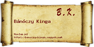 Bánóczy Kinga névjegykártya